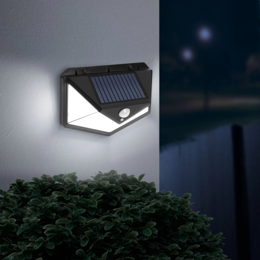 Solárny nástenný reflektor s pohybovým senzorom, 136 LED