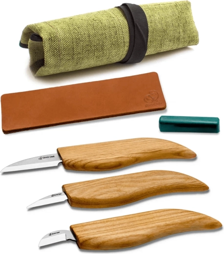Štartovacia sada na rezbárstvo BEAVERCRAFT S15 (3 nože v puzdre + príslušenstvo)