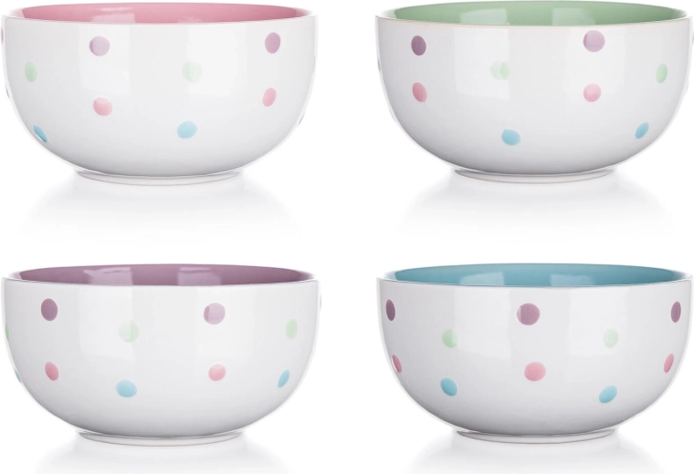 Keramická miska s bodkami 520 ml mix farieb