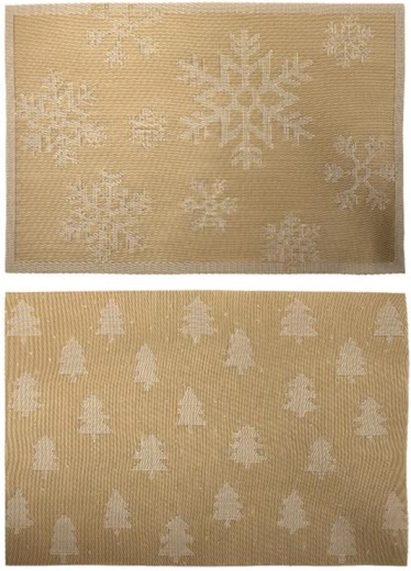 Vianočné prestieranie 30 × 45 cm, zlaté, polyester