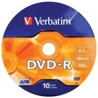 Verbatim DVD-R Matt Silver 4,7 GB 16x - 10 ks