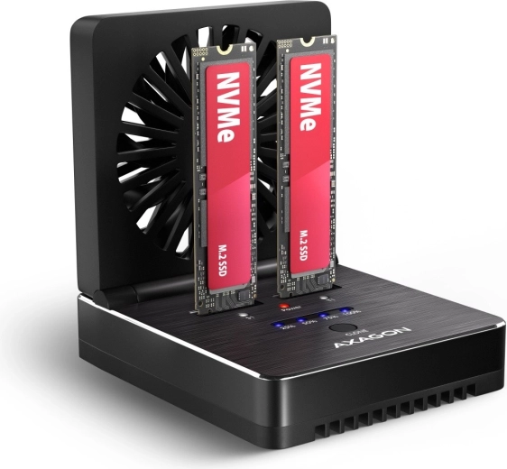 Axagon ADSA-M2C22 clone master dokovacia a klonovacia stanica USB-C pre 2× M.2 NVMe/SATA SSD 20Gb/s