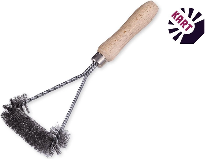 Drôtená kefa na čistenie grilu s drevenou rukoväťou