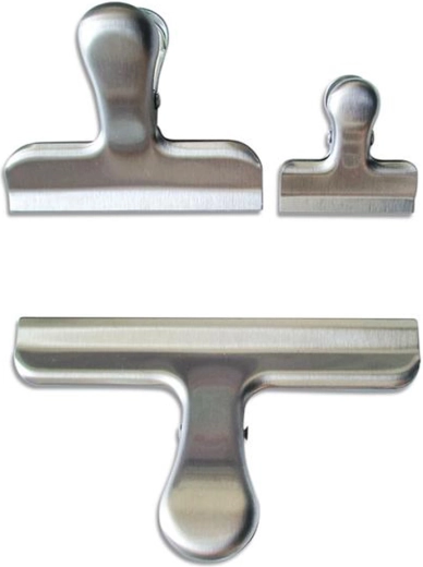 Nerezové klipy na vrecká, sada 3 ks