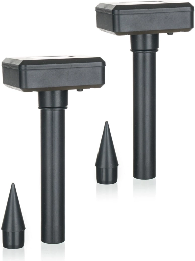 Solárny odpudzovač krtkov, čierny, 2 ks