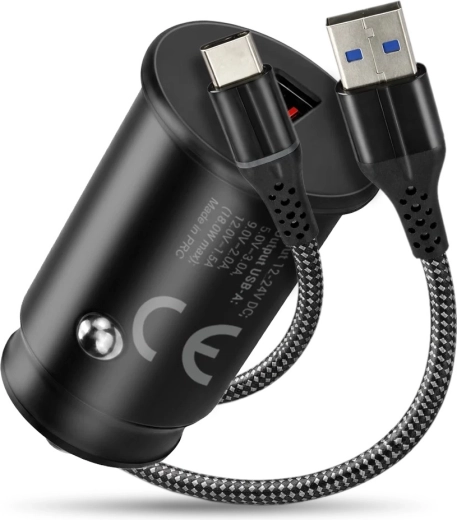 Autonabíjačka QC 3.0 18 W s káblom USB‑C 1 m everActive