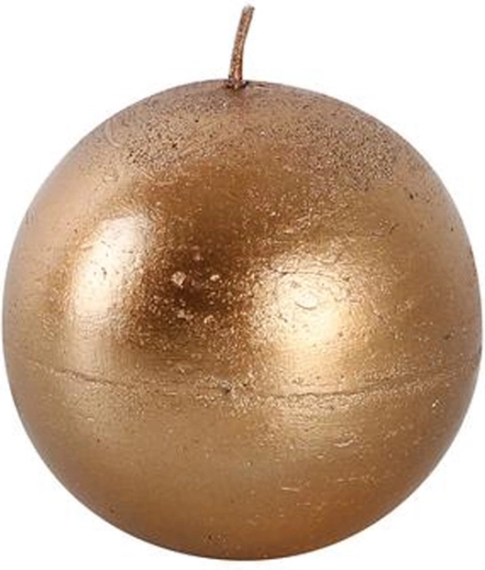 Rustikálna guľatá sviečka 8 cm v medenej farbe PROVENCE