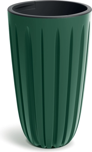 Kvetináč Wario 29 cm tmavozelený s vnútornou vložkou