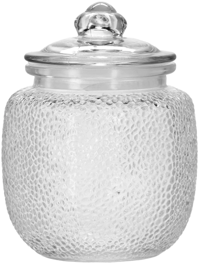 Okrúhla sklenená dóza 1,5 l so skleneným viečkom