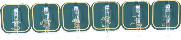 Samolepiace háčiky 6 kusov - tmavozelené