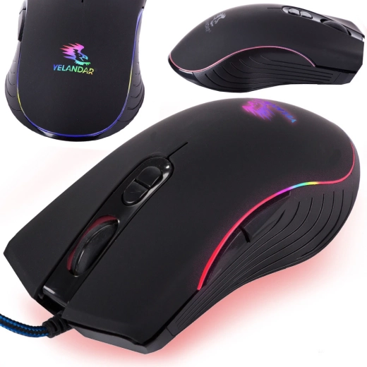 Drôtová RGB optická herná myš