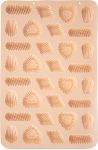 Silikónová forma na sušienky a pralinky 31 × 21 × 1,5 cm, béžová