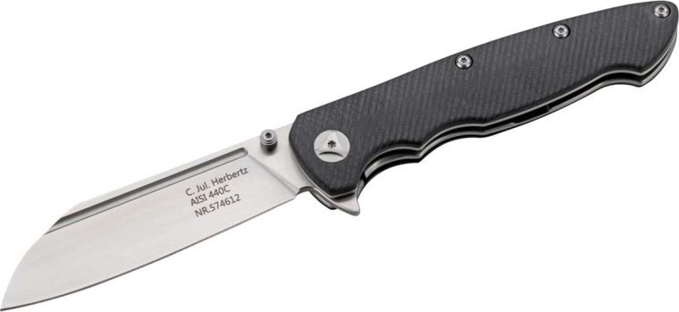 Jednoručný vreckový nôž 9 cm Sheepfoot, G10, čierny