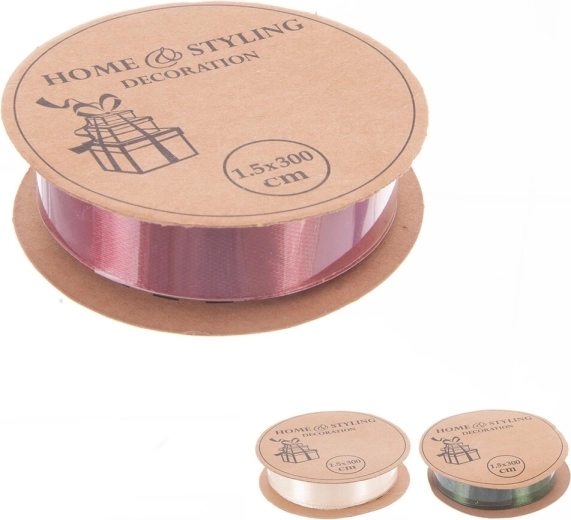 Vianočná polyesterová stuha 15 mm / 3 m – 3 varianty (assorted)