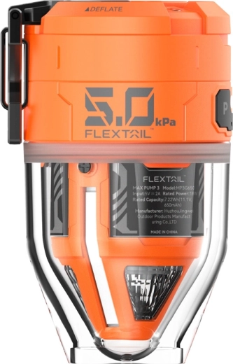 Flextail Max Pump 3 prenosná elektrická pumpa s kempingovým svetlom oranžová