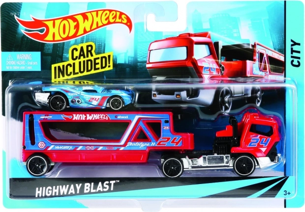 Hot Wheels Nákladné Vozidlo so Športovým Autom
