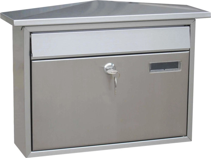 Poštová schránka z nehrdzavejúcej ocele so špicatou strieškou JAD