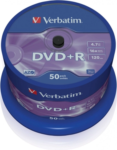 Verbatim DVD+R Matt Silver 4,7 GB 16×, 50 ks