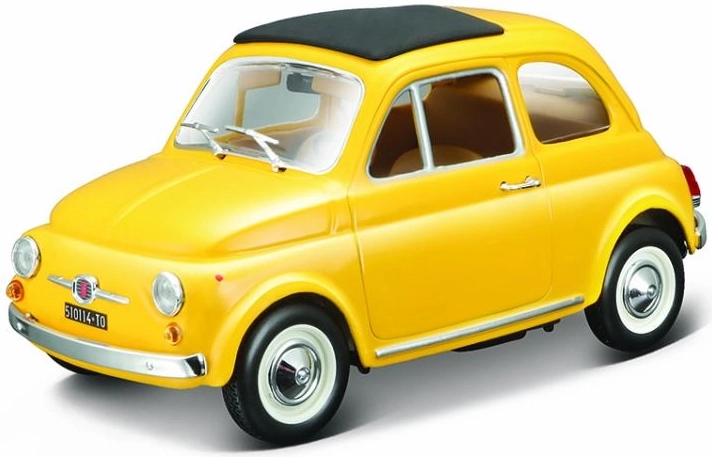 Kovový model auta Fiat 500 F (1965) 1:24 žltý