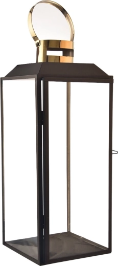 Veľká dekoratívna lucerna čierno-zlatá 42 cm