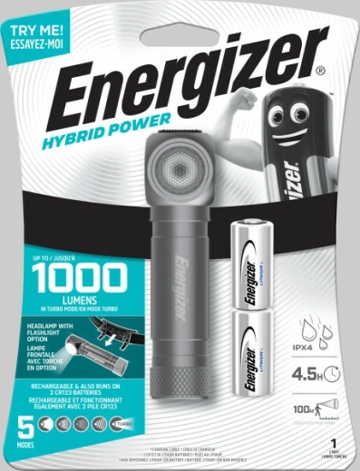 Energizer hybridná LED čelovka na ručné aj hands‑free použitie, 1000 lm