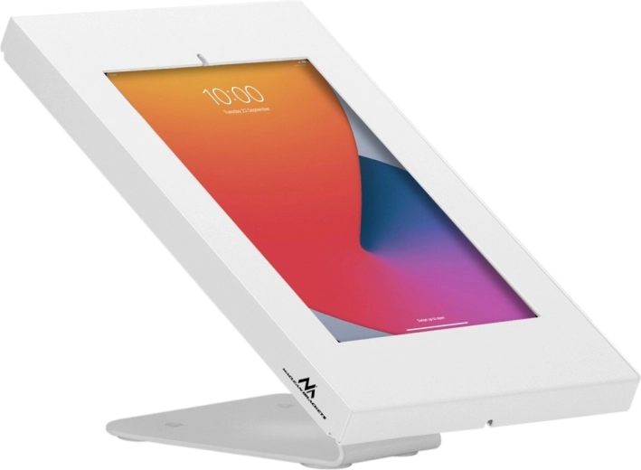 Maclean uzamykateľný stojan na tablet na stôl a stenu biely