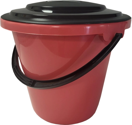 Plastové vedro s vekom a mierkou 16 l – mix farieb