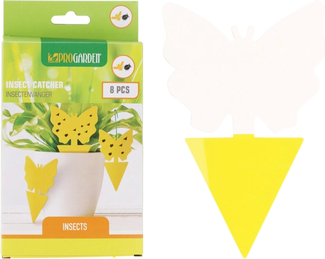 Lepová doska na hmyz, mix motívov, žltá (8 ks)