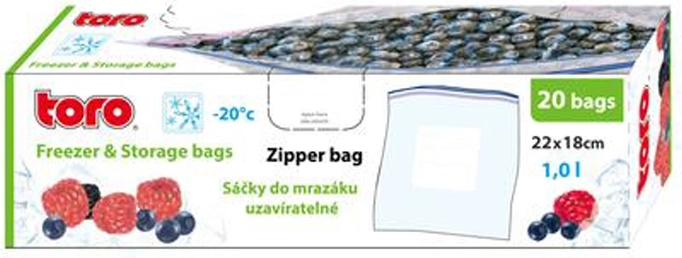 Uzatvárateľné mraziace vrecká TORO 1 l, 20 ks