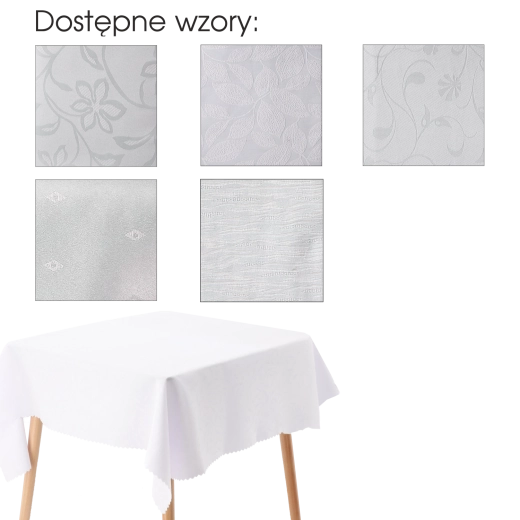 Biely obdĺžnikový obrus 130 × 180 cm z polyesteru