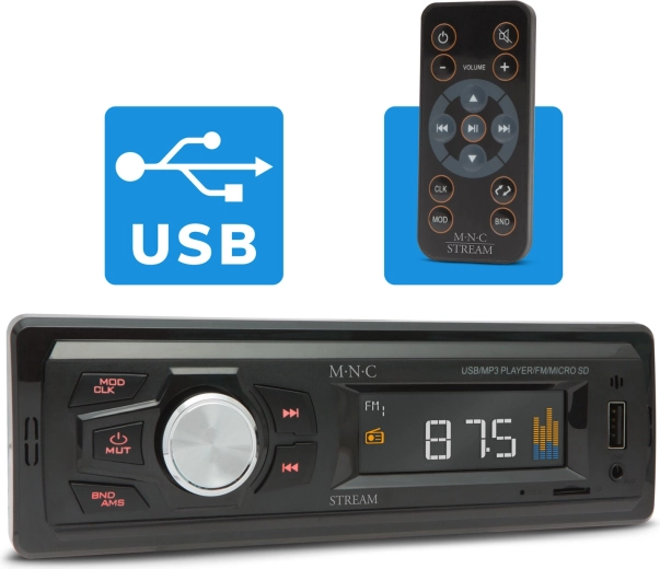 M.N.C Stream autorádio s USB, AUX a microSD