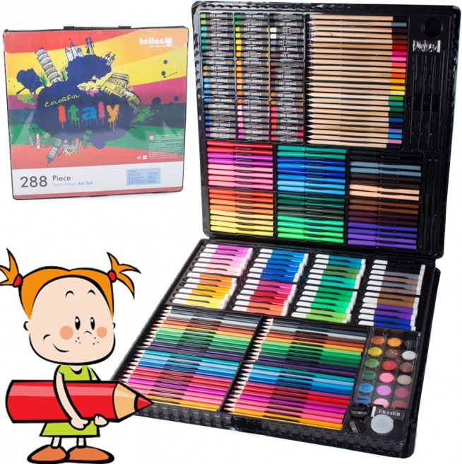 Umelecká maliarska sada v kufríku 288 ks