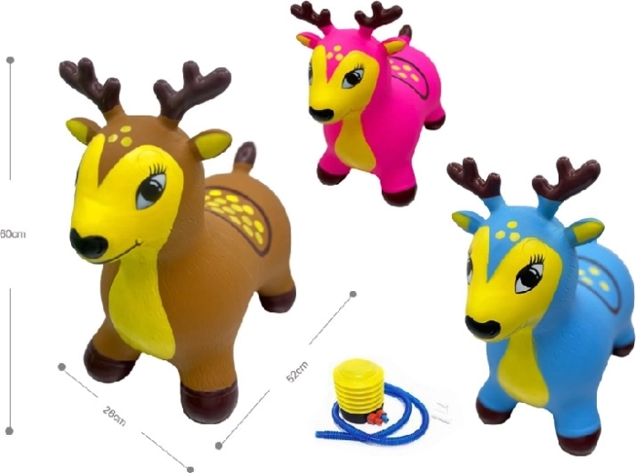 Nafukovací vianočný sob s LED osvetlením, hnedý