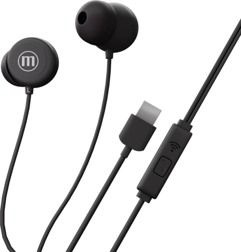 Maxell Inbax káblové slúchadlá do uší USB-C čierne