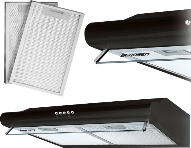 Podskrinkový kuchynský odsávač pár 60 cm BERDSEN BE-10A čierny