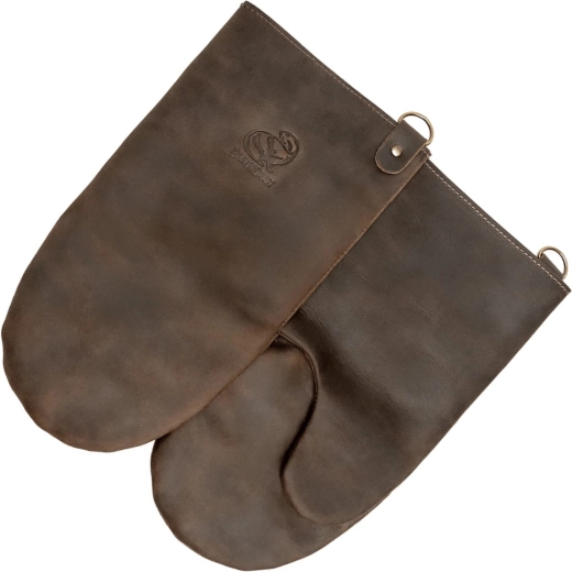 Kožené tepelne odolné BBQ rukavice Beavercraft, hnedé