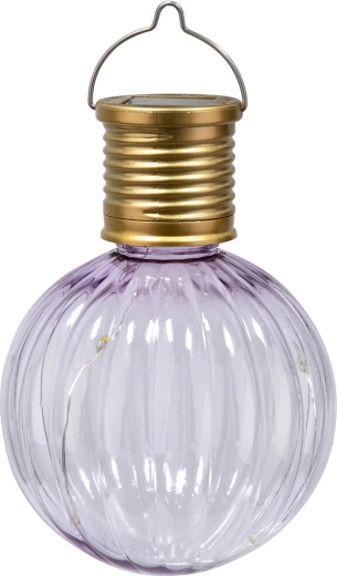 Solárna závesná lampa 4 LED, kov a plast, svetlofialová