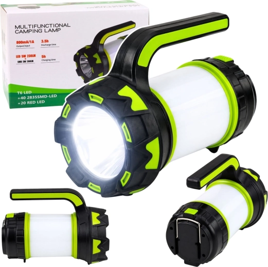 Kempingová LED baterka a lampa 2v1 s akumulátorom