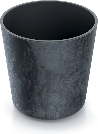 Kvetináč Urbi Round Effect s vložkou 25 cm – antracit