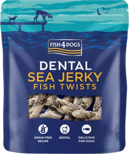 Fish4Dogs dentálne maškrty z morskej bielej ryby – závitky 100 g
