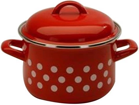 Smailtovaný hrniec s pokrievkou 24 cm, 7 l Bodka červená