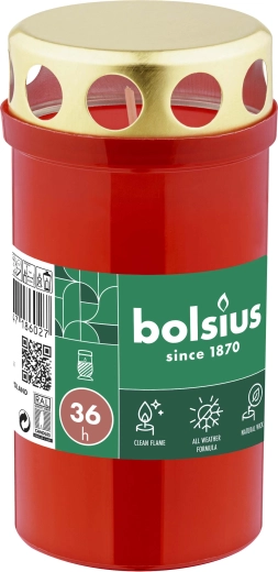 Cintorínska sviečka červená 36 h, 13 cm