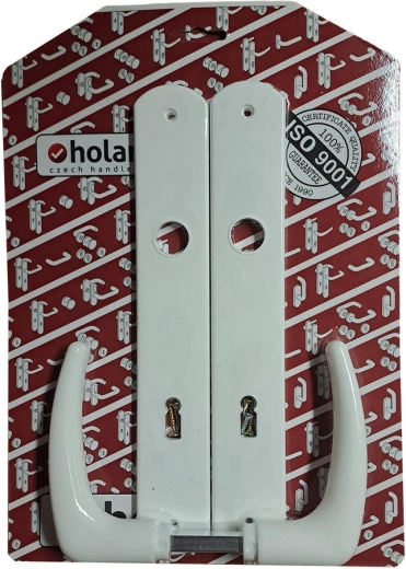 Dverová kľučka Klasik so štítkom XXL 90 mm pre dozický zámok, biela