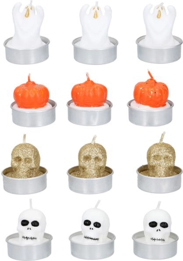 Čajové sviečky Halloween – mix vôní, 3 ks