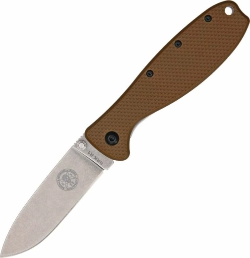 ESEE Zancudo vreckový nôž Coyote Brown 7,7 cm, stonewash, hnedý, FRN