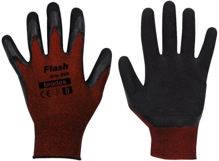 Pracovné rukavice Flash Grip z latexu, veľkosť 8