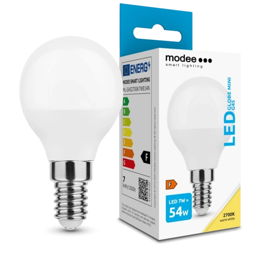 LED žiarovka Modee Globe Mini G45 E14 7 W teplá biela