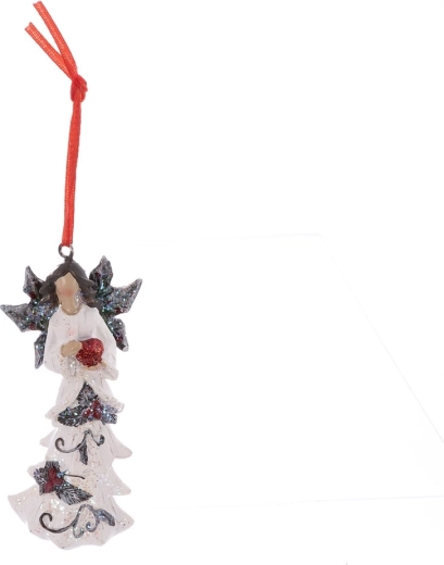 Keramický vianočný anjel – závesná dekorácia 11 cm