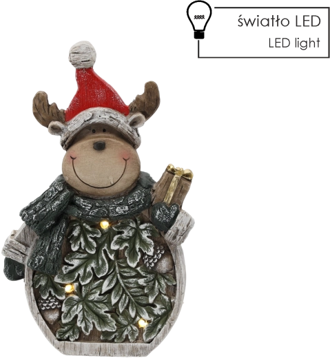 Vianočná figúrka – sob s listami LED 24 × 9,5 × 38,5 cm