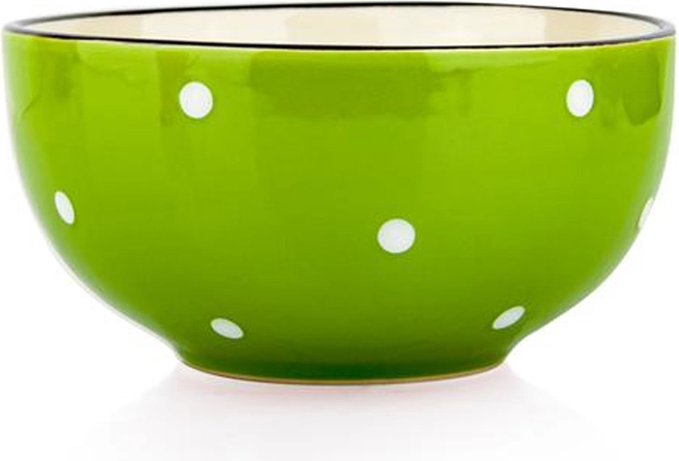 Keramická miska TORO 490 ml zelená s bodkami